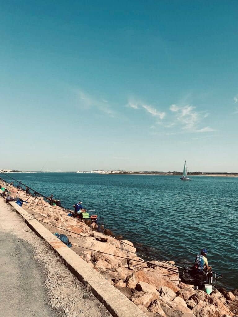 Cycling along the Guadiana River during a cycling tour from Café Velo Algarve