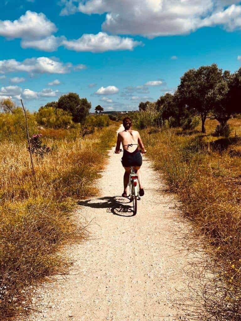 Quiet cycling path during a cycling tour from Café Velo Algarve